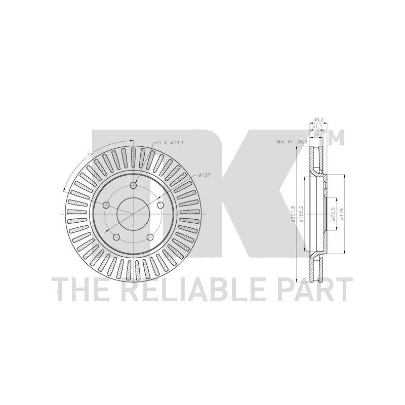 Jeu de 2 disques de frein NK