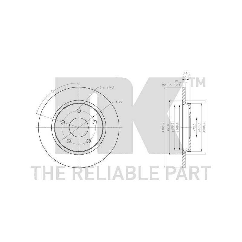 Jeu de 2 disques de frein NK