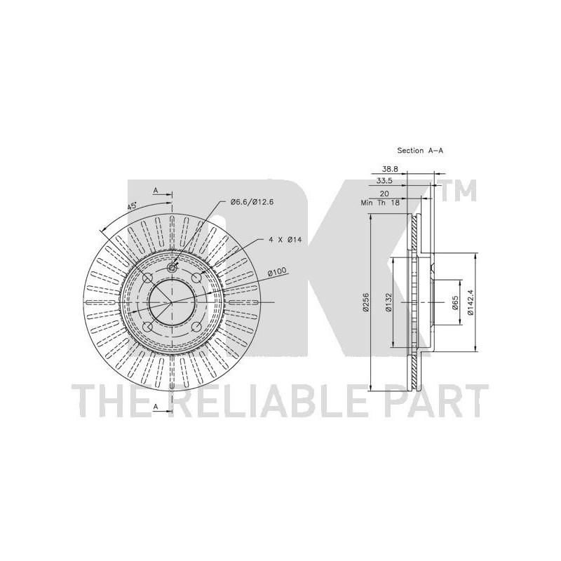 Jeu de 2 disques de frein NK
