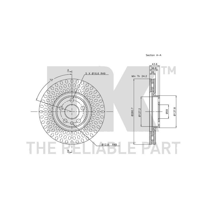 Jeu de 2 disques de frein NK