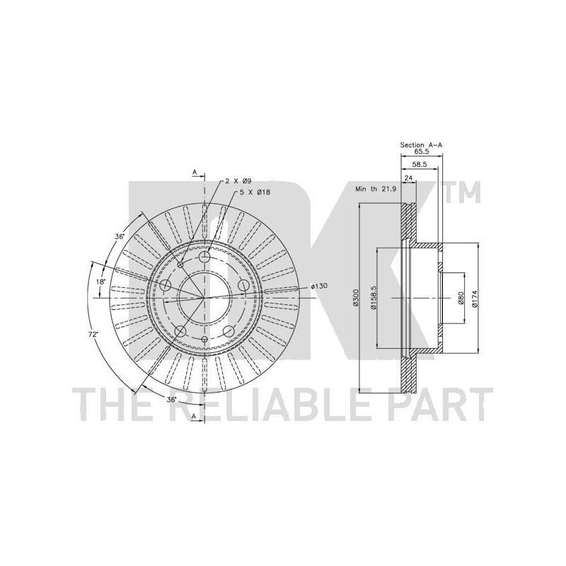 Jeu de 2 disques de frein NK