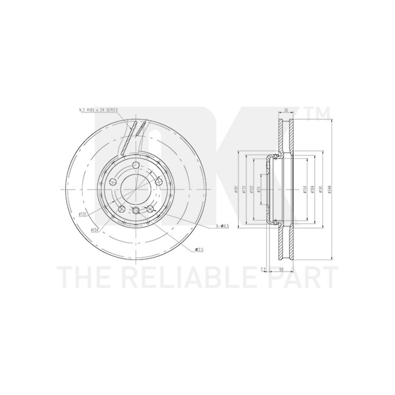 Disque de frein à l'unité NK