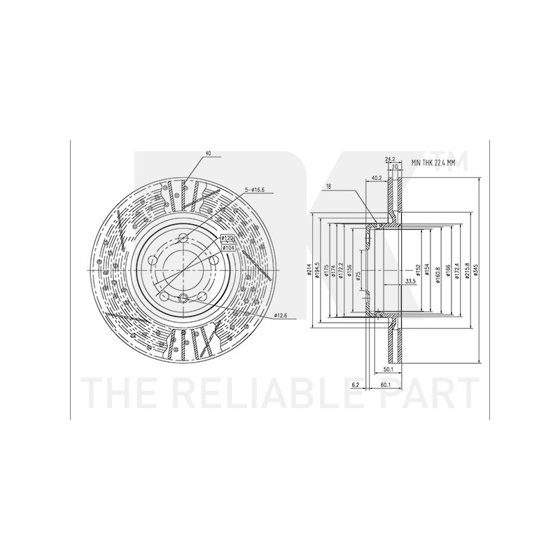 Jeu de 2 disques de frein NK