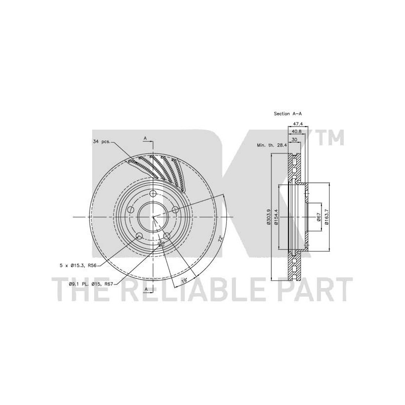 Jeu de 2 disques de frein NK