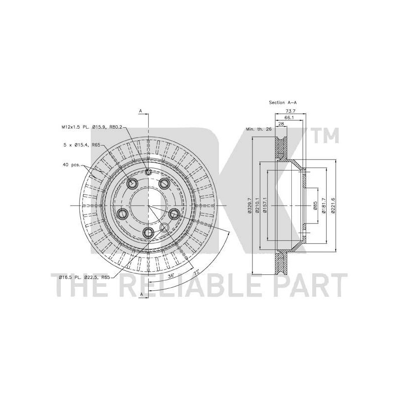 Jeu de 2 disques de frein NK