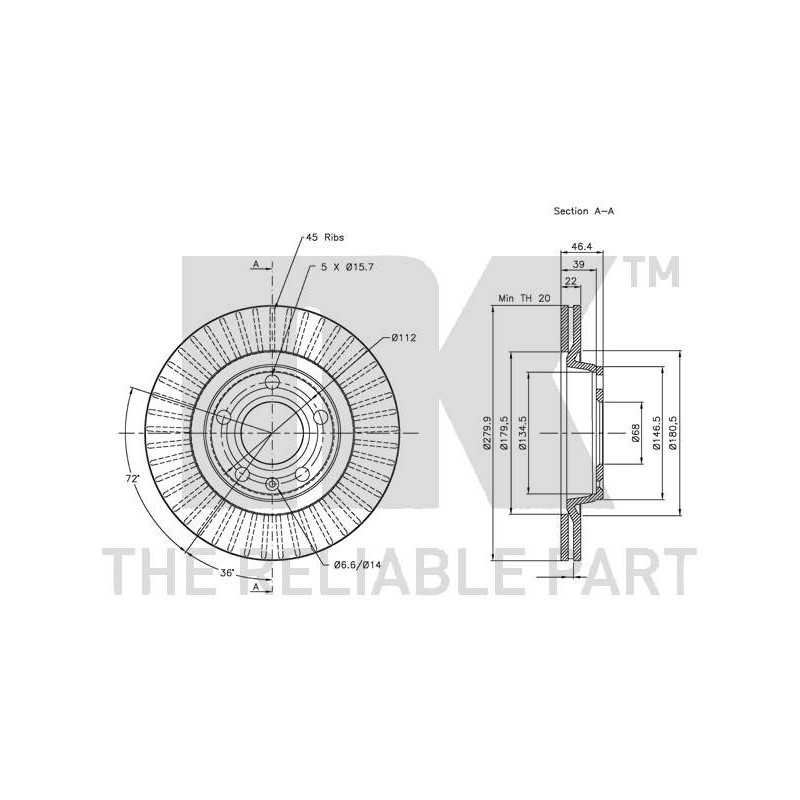 Jeu de 2 disques de frein NK