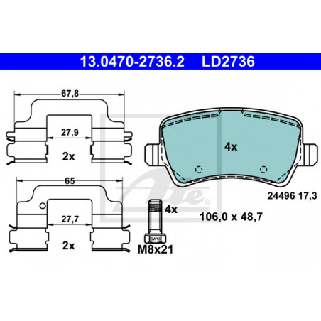 Jeu de quatre plaquettes de...