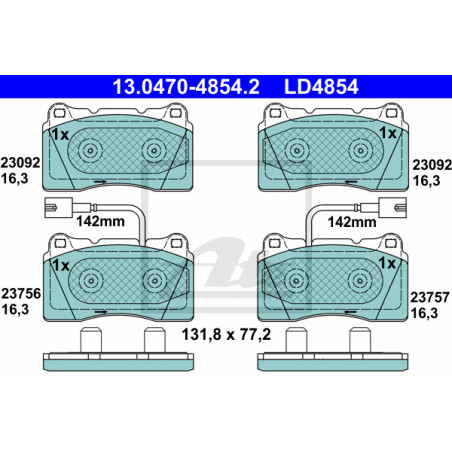 Jeu de quatre plaquettes de...