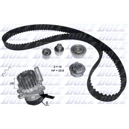 Kit de distribution + pompe à eau DOLZ