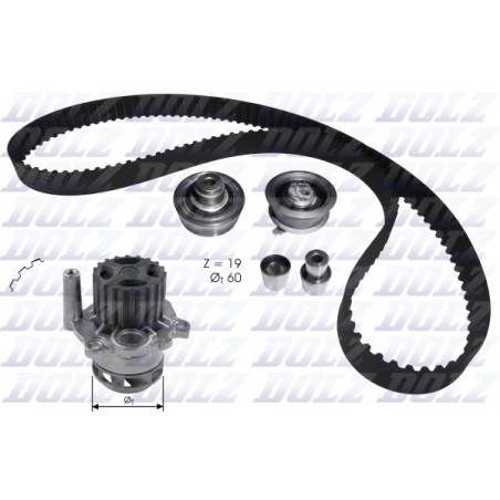 Kit de distribution + pompe à eau DOLZ