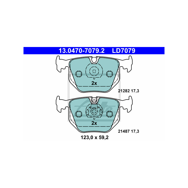 Jeu de quatre plaquettes de frein à disque ATE
