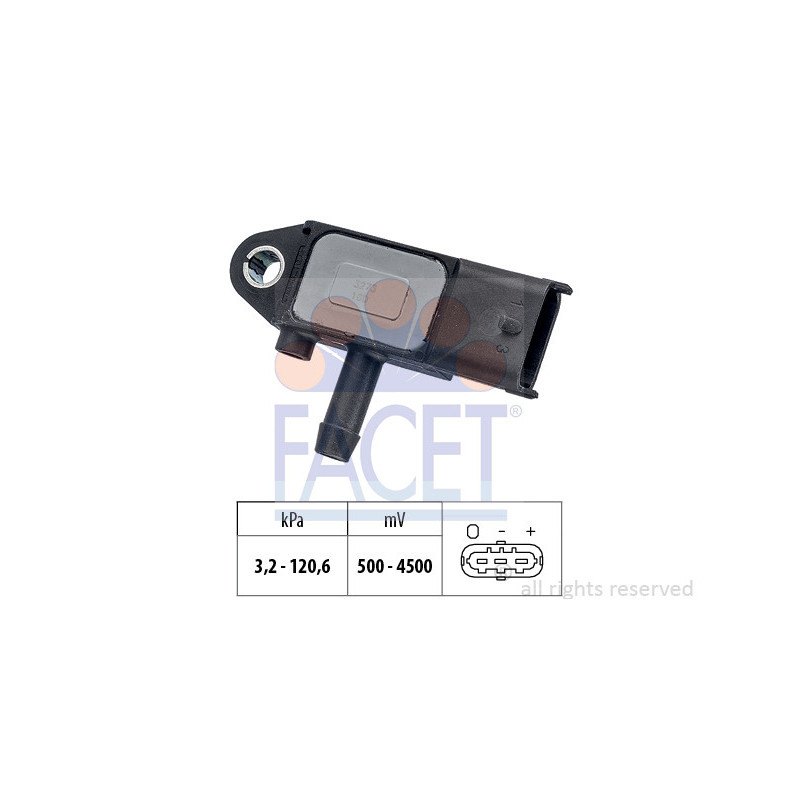 Capteur, pression des gaz échappement FACET
