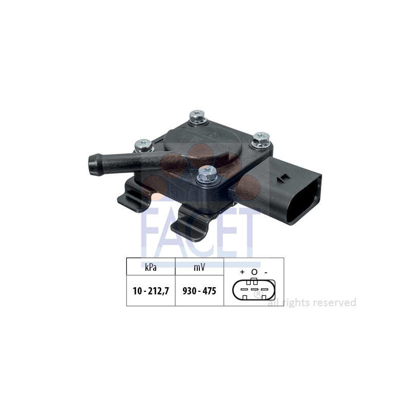 Capteur, pression des gaz échappement FACET