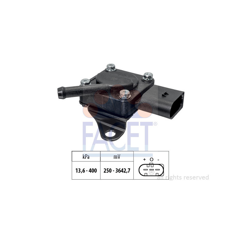 Capteur, pression des gaz échappement FACET