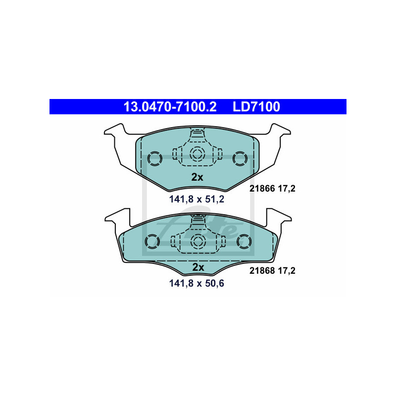 Jeu de quatre plaquettes de frein à disque ATE