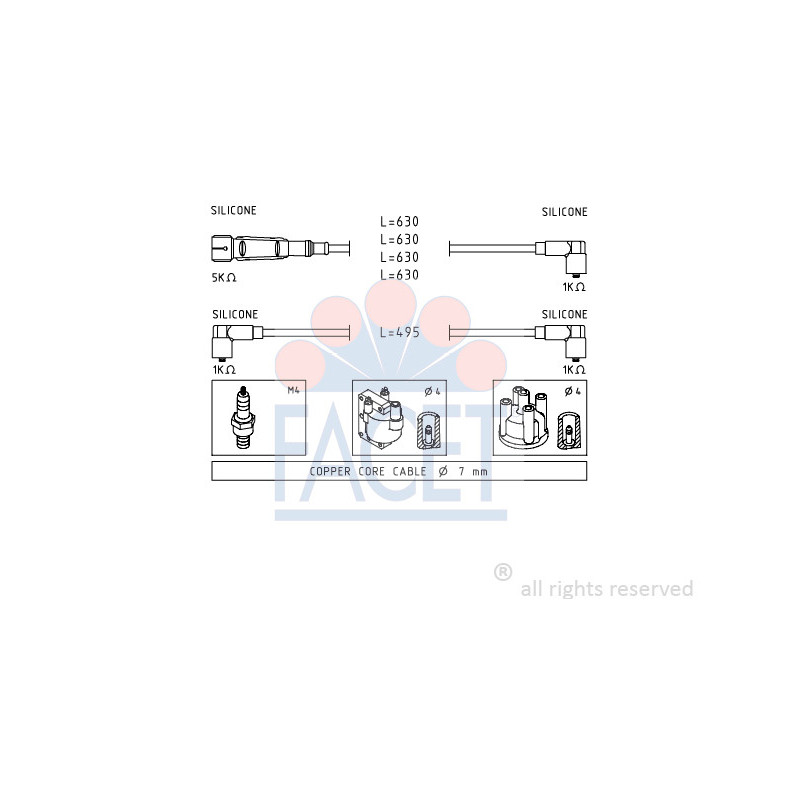 Fils de bougies / Faisceau d'allumage FACET