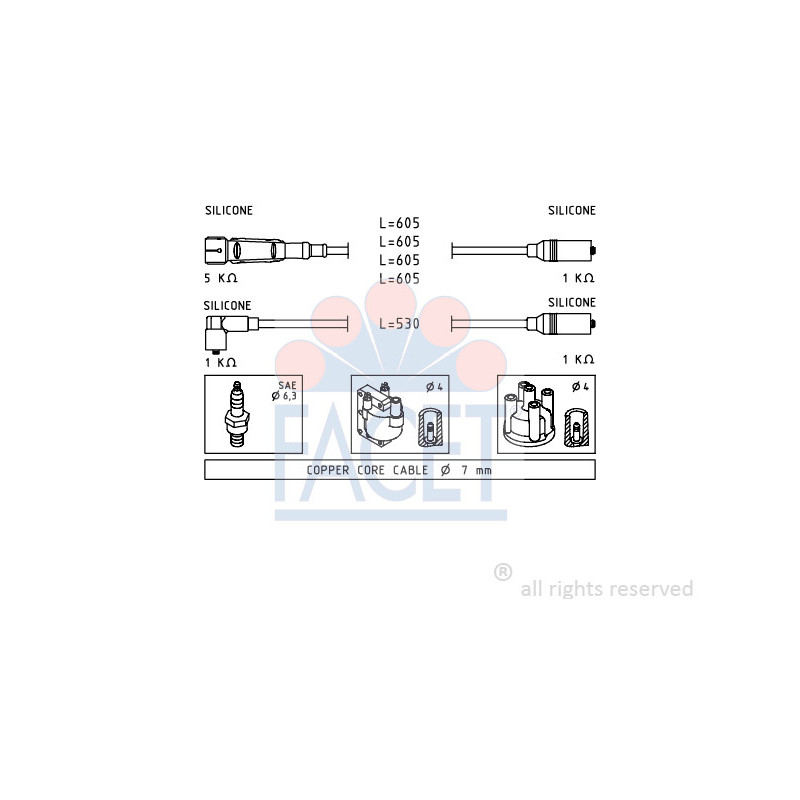 Fils de bougies / Faisceau d'allumage FACET