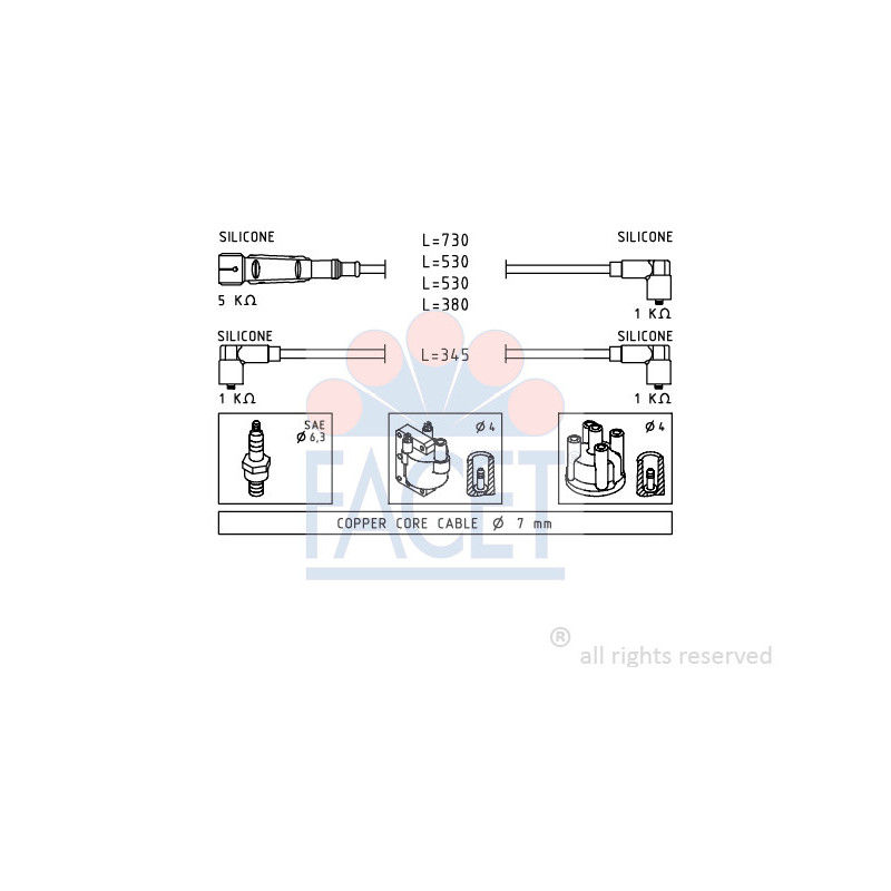 Fils de bougies / Faisceau d'allumage FACET