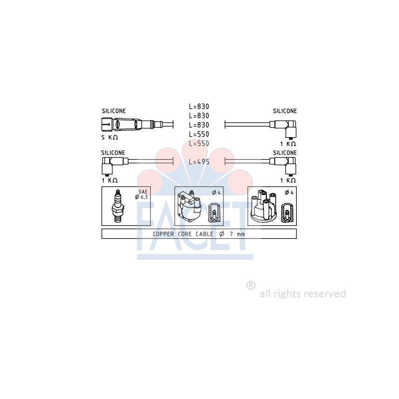 Fils de bougies / Faisceau d'allumage FACET