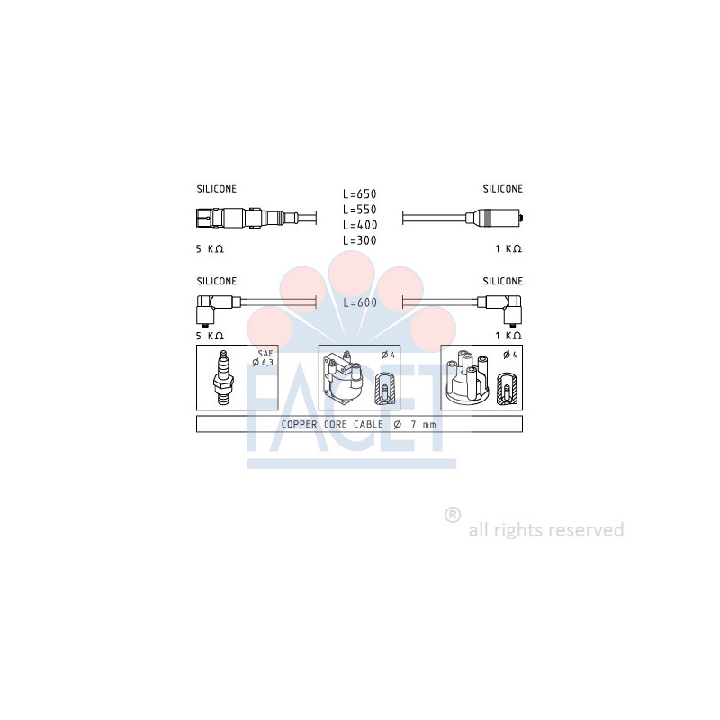 Fils de bougies / Faisceau d'allumage FACET