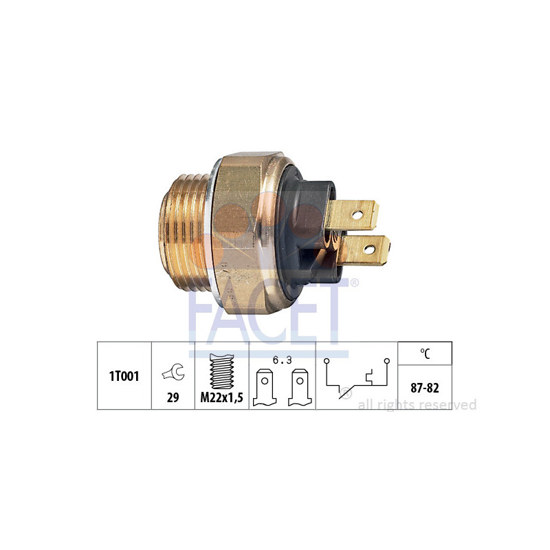 Interrupteur de température (ventilateur radiateur) FACET