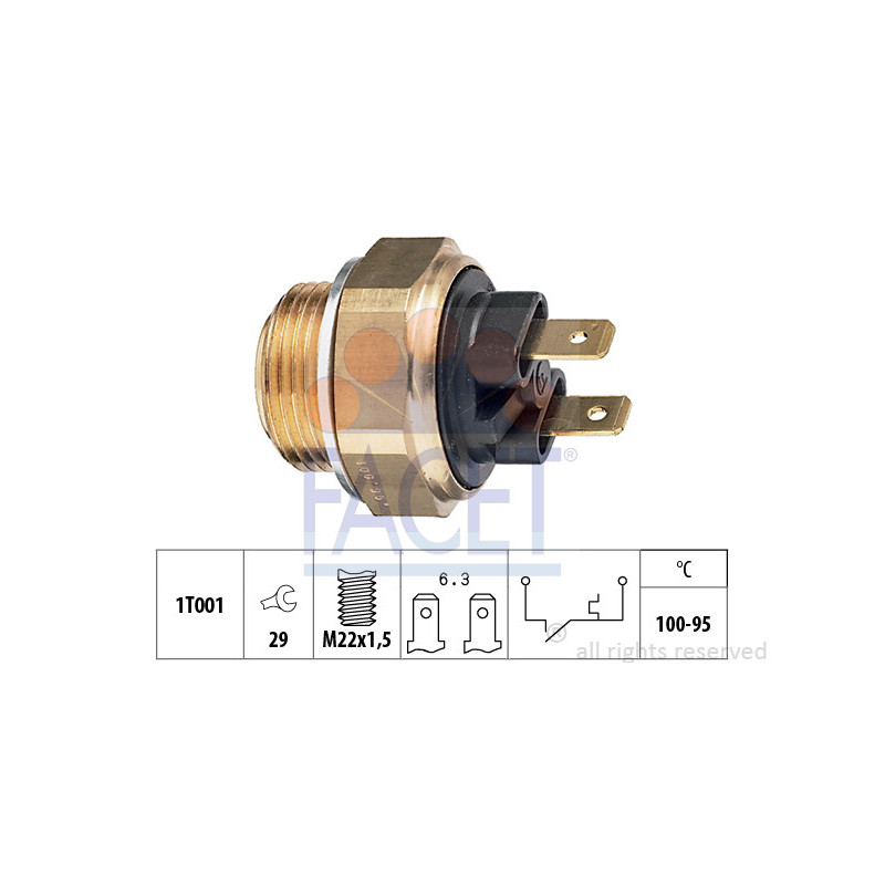 Interrupteur de température (ventilateur radiateur) FACET