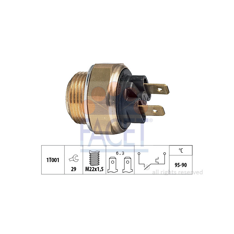 Interrupteur de température (ventilateur radiateur) FACET