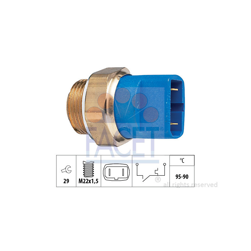 Interrupteur de température (ventilateur radiateur) FACET