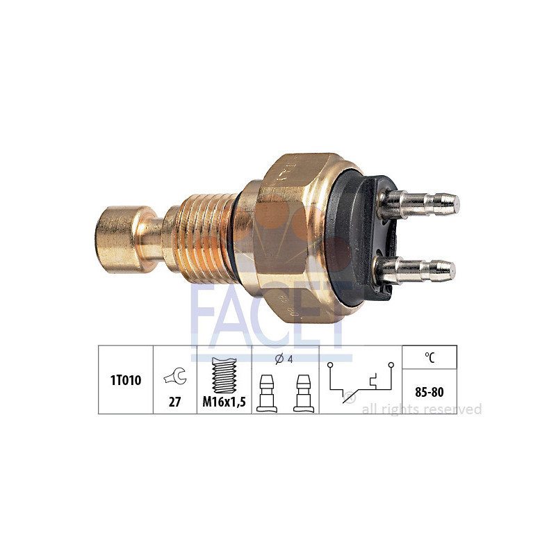 Interrupteur de température (ventilateur radiateur) FACET