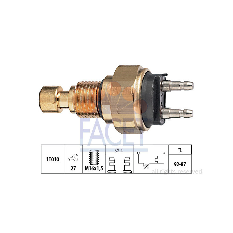 Interrupteur de température (ventilateur radiateur) FACET