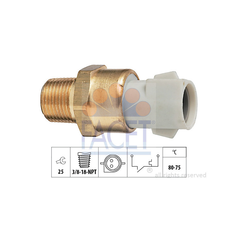 Interrupteur de température (ventilateur radiateur) FACET