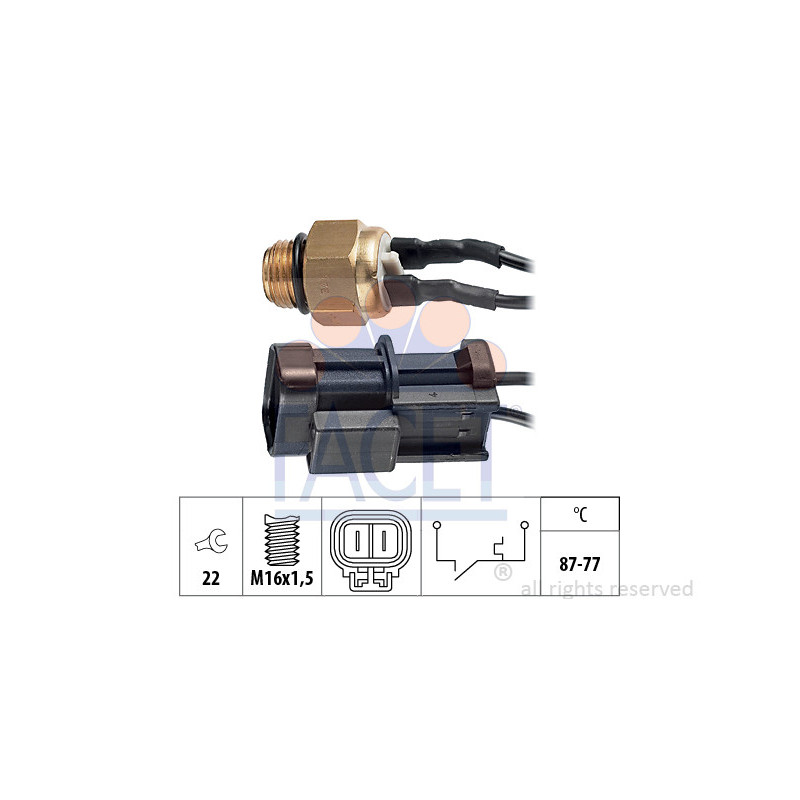 Interrupteur de température (ventilateur radiateur) FACET