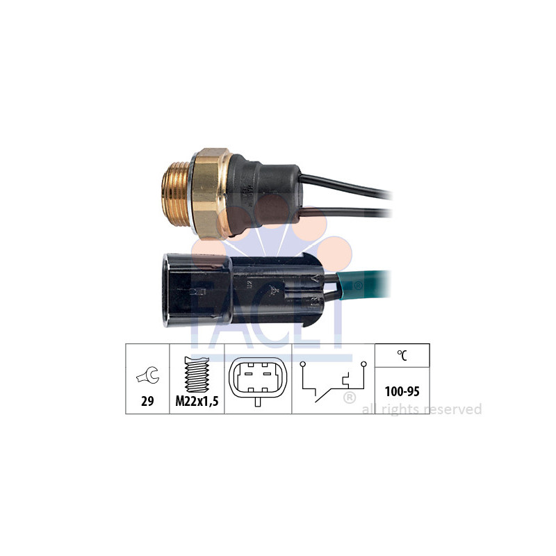 Interrupteur de température (ventilateur radiateur) FACET