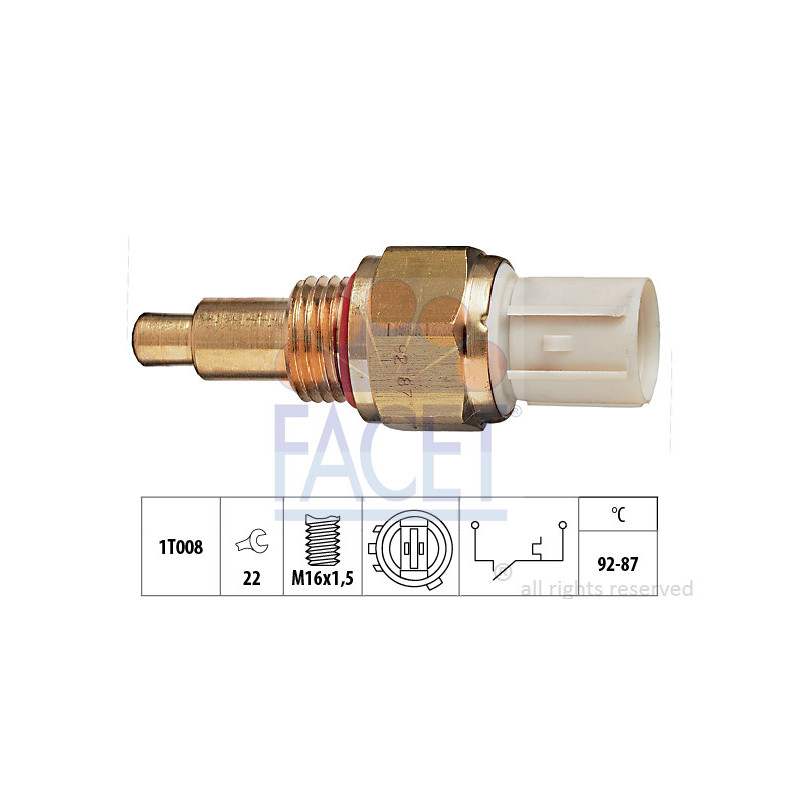 Interrupteur de température (ventilateur radiateur) FACET