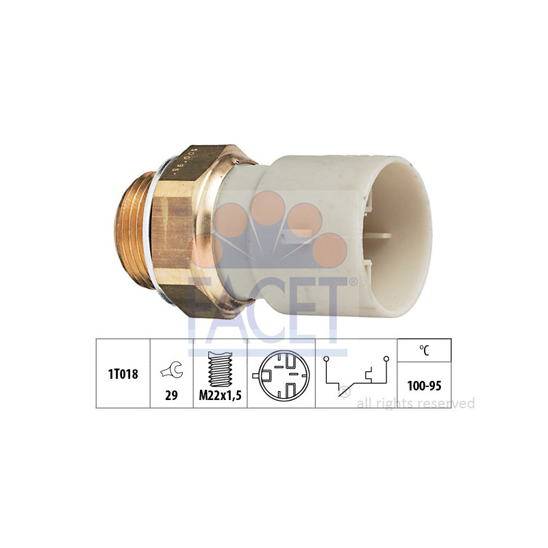 Interrupteur de température (ventilateur radiateur) FACET