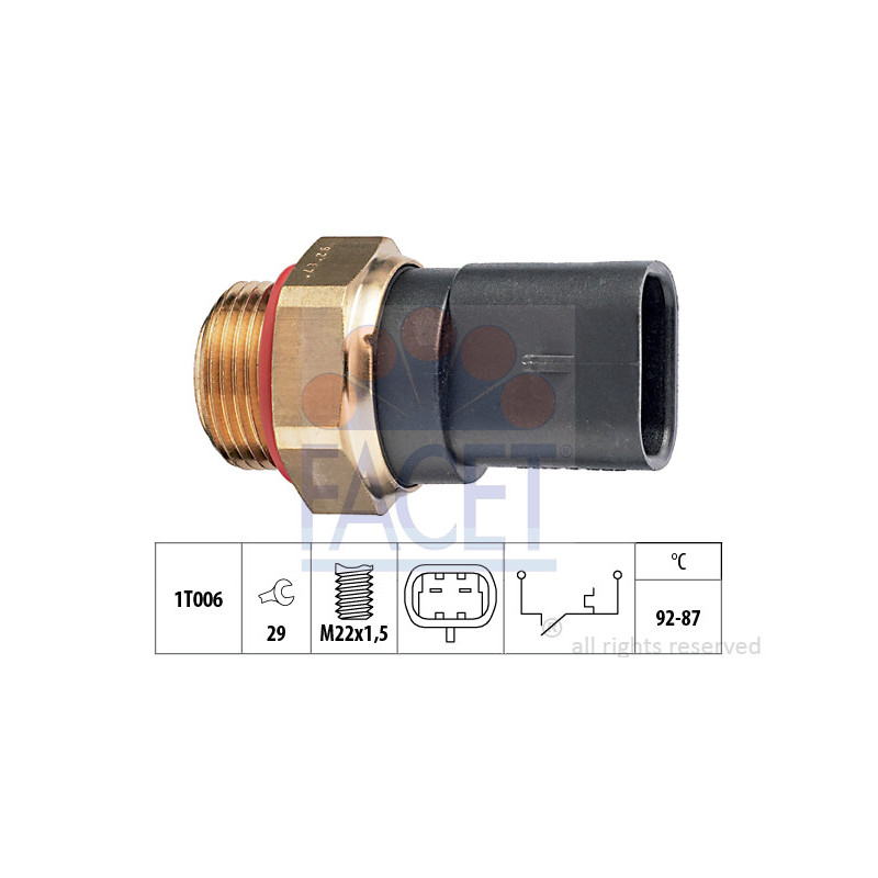 Interrupteur de température (ventilateur radiateur) FACET