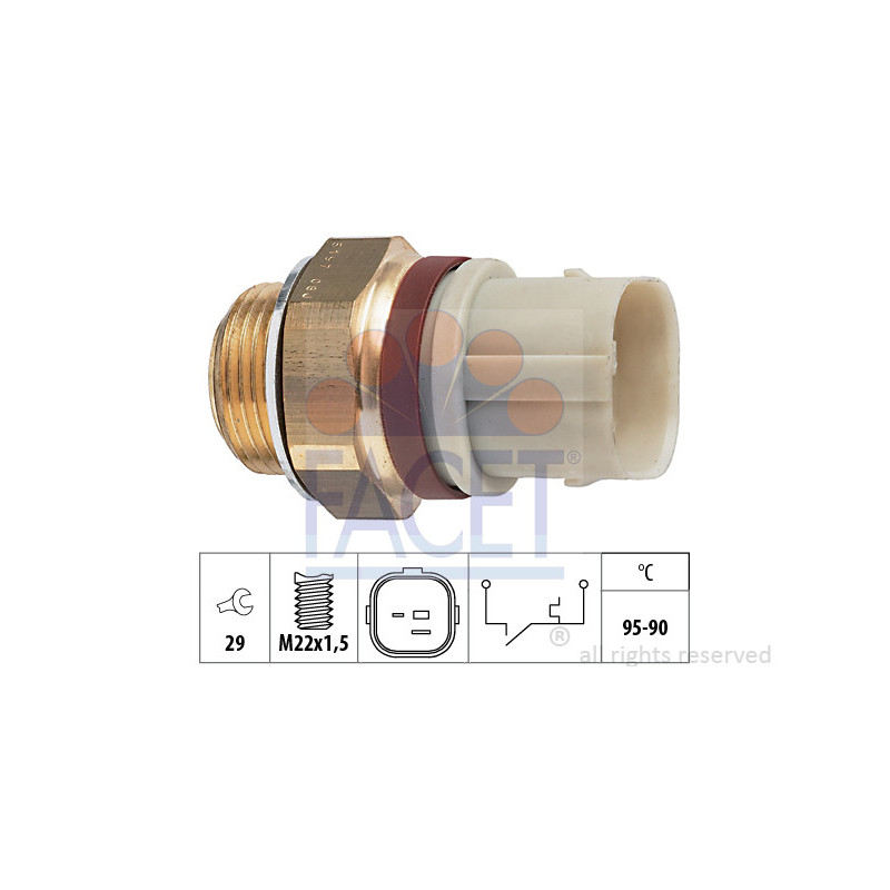 Interrupteur de température (ventilateur radiateur) FACET