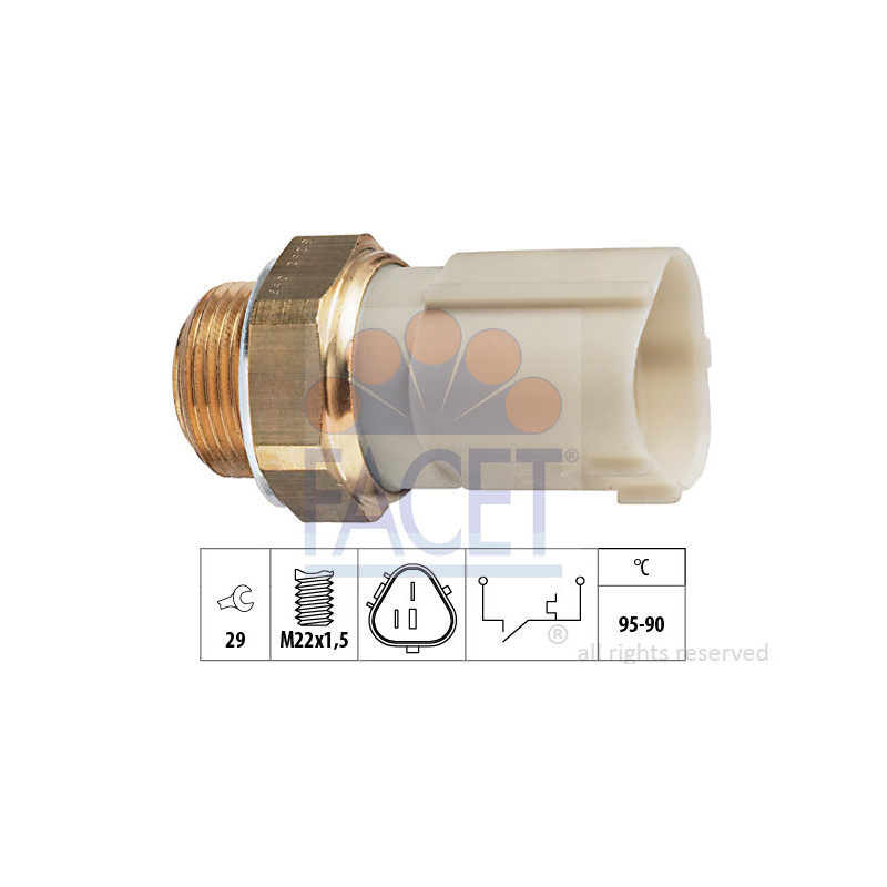 Interrupteur de température (ventilateur radiateur) FACET