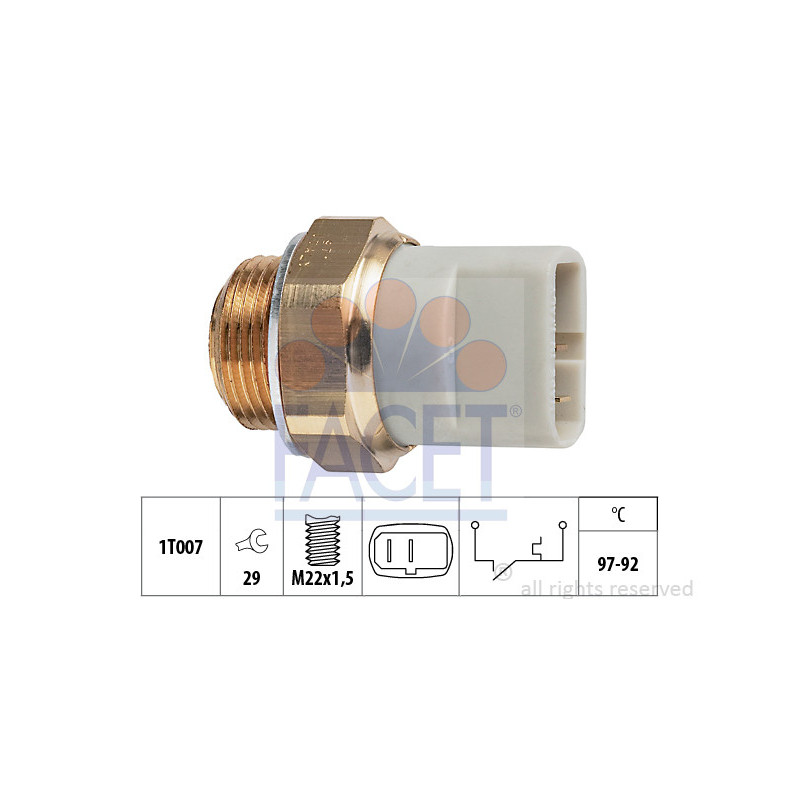 Interrupteur de température (ventilateur radiateur) FACET
