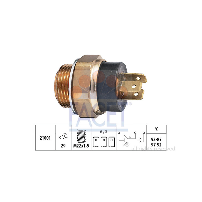 Interrupteur de température (ventilateur radiateur) FACET