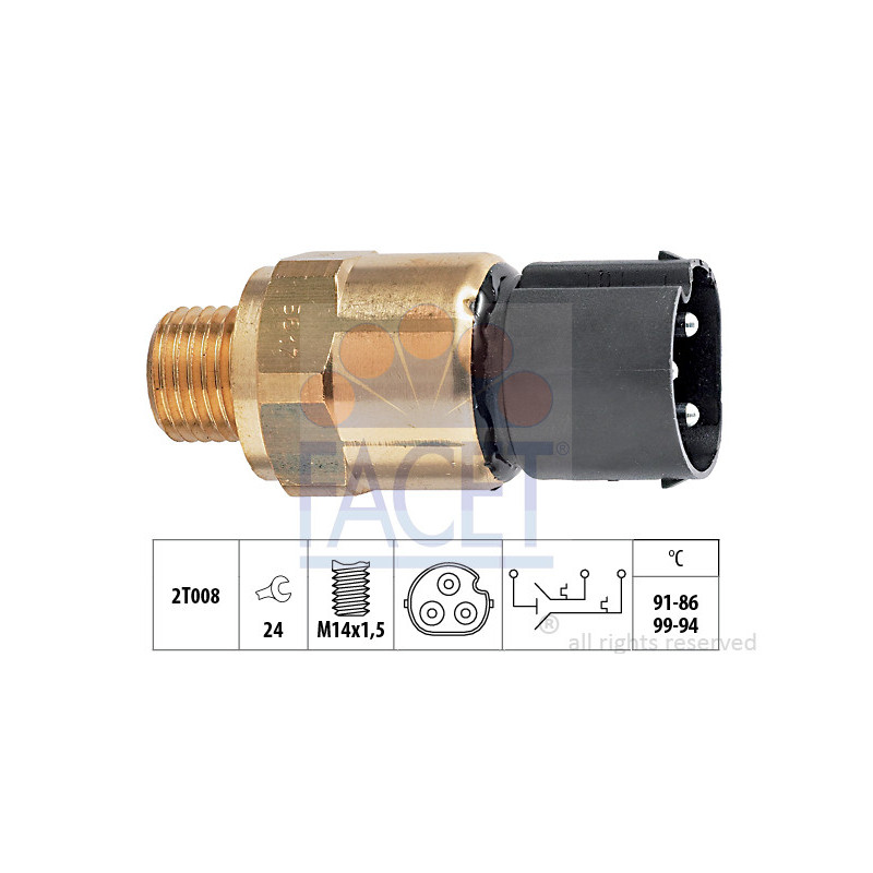 Interrupteur de température (ventilateur radiateur) FACET