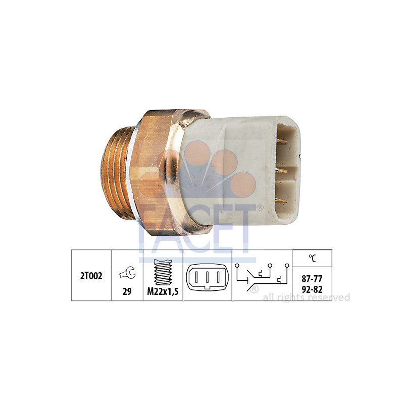 Interrupteur de température (ventilateur radiateur) FACET