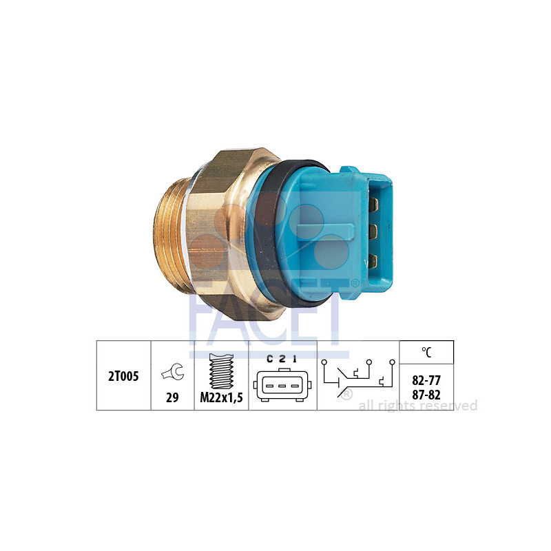 Interrupteur de température (ventilateur radiateur) FACET