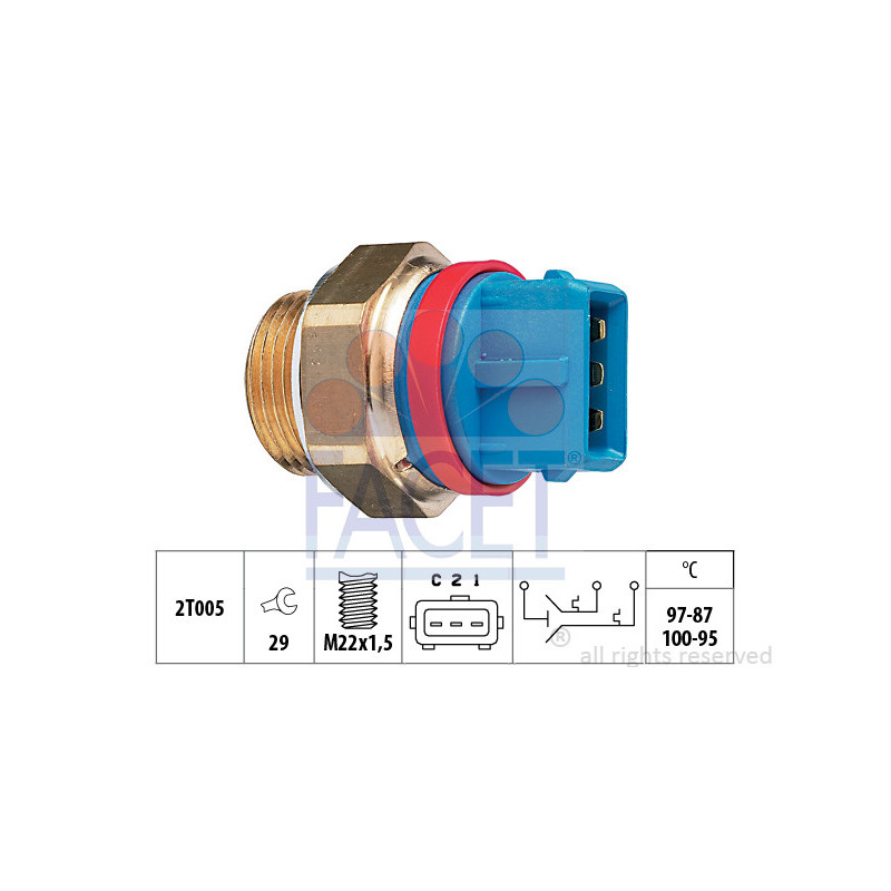 Interrupteur de température (ventilateur radiateur) FACET