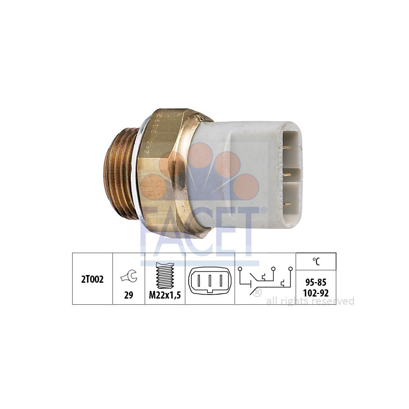 Interrupteur de température (ventilateur radiateur) FACET