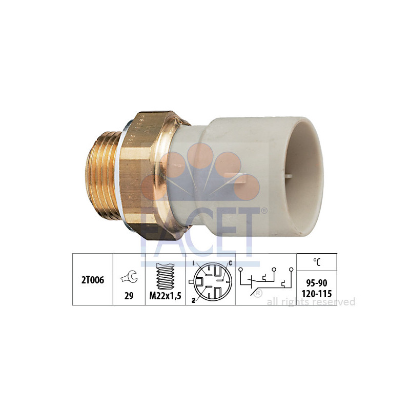 Interrupteur de température (ventilateur radiateur) FACET