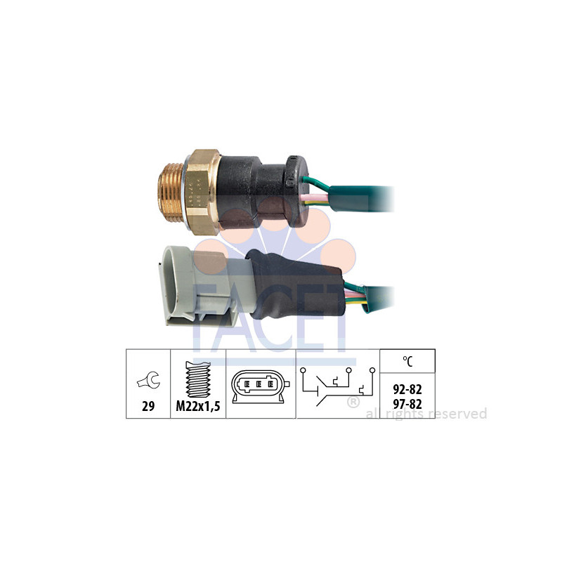 Interrupteur de température (ventilateur radiateur) FACET