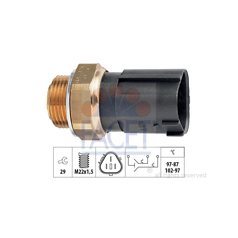 Interrupteur de température (ventilateur radiateur) FACET