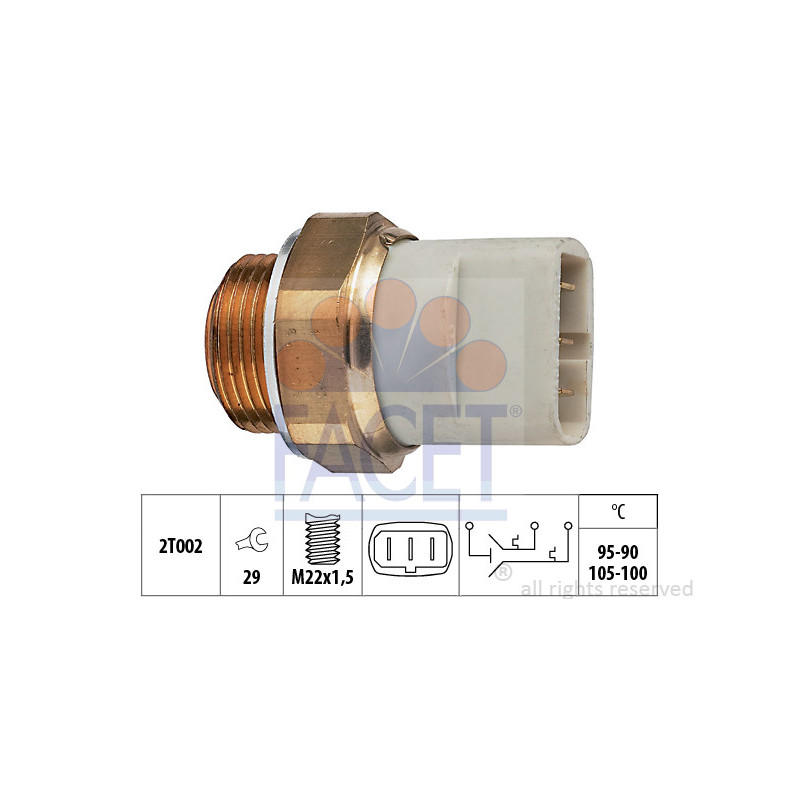 Interrupteur de température (ventilateur radiateur) FACET