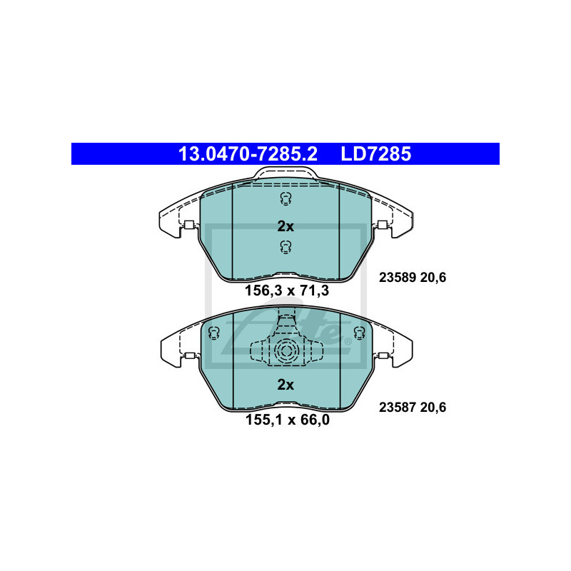 Jeu de quatre plaquettes de frein à disque ATE